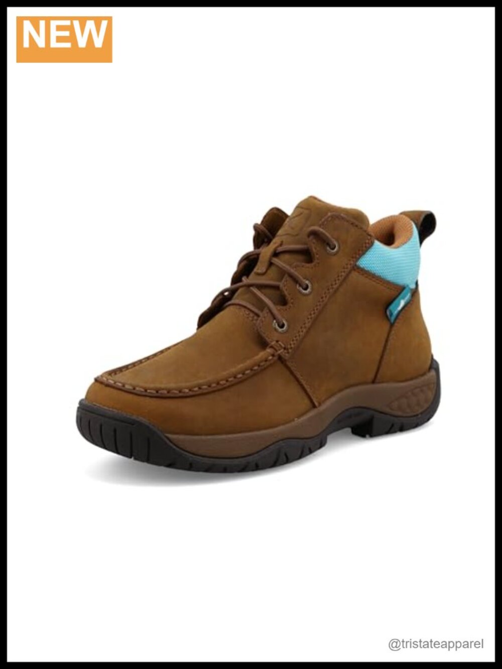 Women's 4" All Around Work Boot, Moc Toe with CellStretch, Oiled Saddle